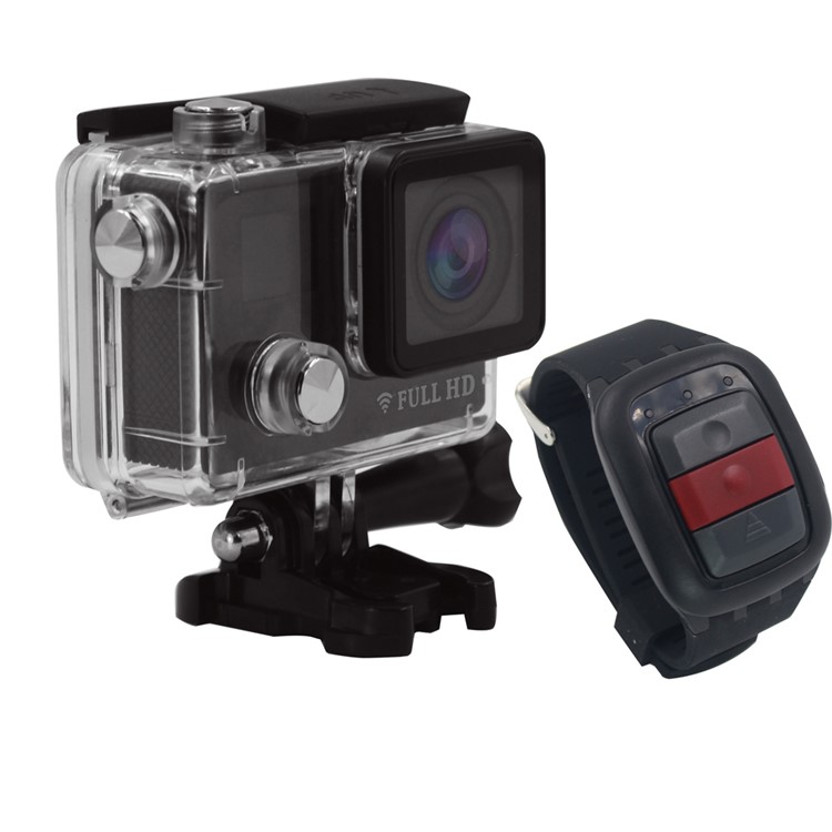 V12 WiFi Full HD 1080P Action Camera DVR Dual Screen SONY Sensor 160° Sport DV with Remote Shutter - Black-1