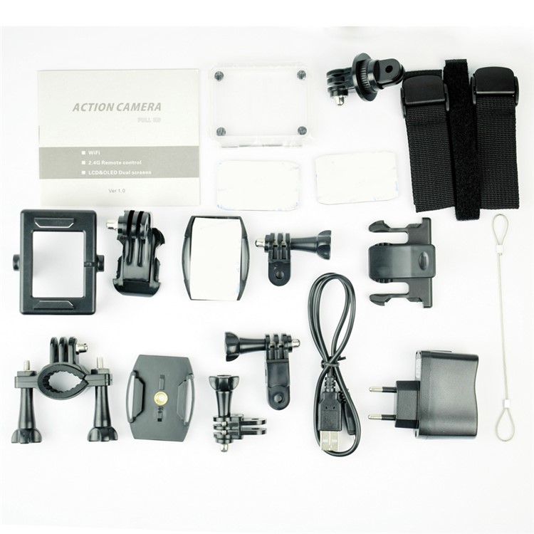 V12 WiFi Full HD 1080P Action Camera DVR Dual Screen SONY Sensor 160° Sport DV with Remote Shutter - Black-12