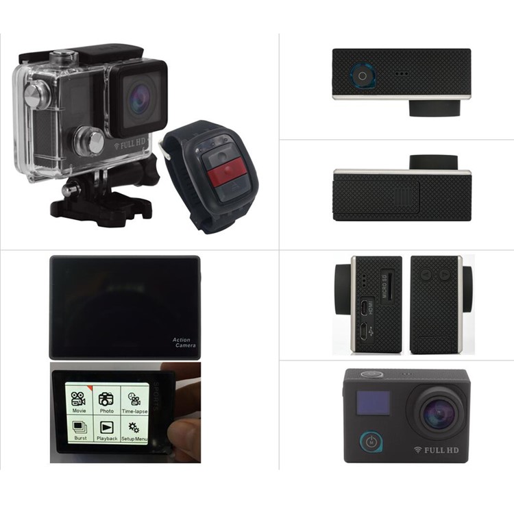 V12 WiFi Full HD 1080P Action Camera DVR Dual Screen SONY Sensor 160° Sport DV with Remote Shutter - Black-13