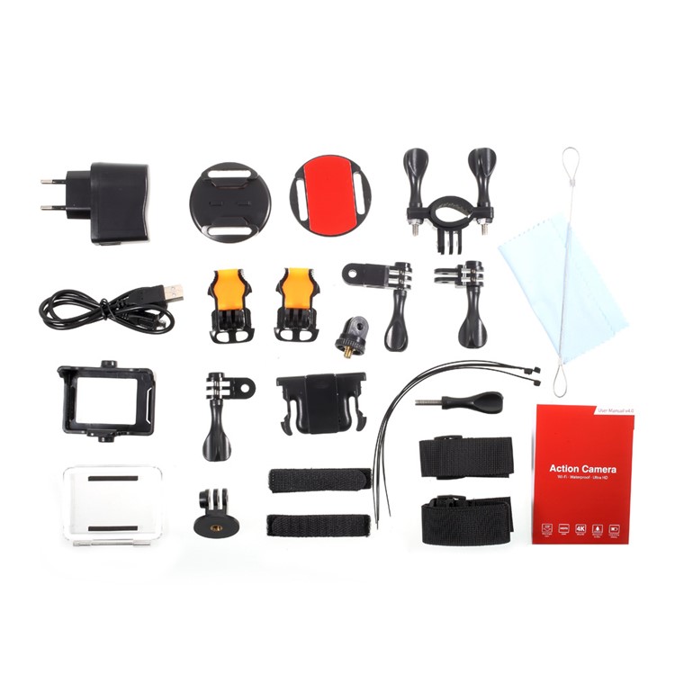 EKEN H9R WiFi 4K Ultra HD Action Camera 2.0-inch Waterproof 30M 170-Degree Wide Angle - EU Plug / Black-13