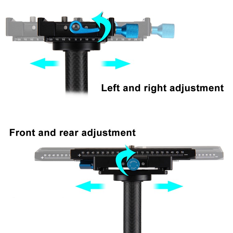 PULUZ S60T 38,5-61 cm Fibre de Carbone Stabilitateur de Poche Pour Caméras DSLR DV - le Noir-7