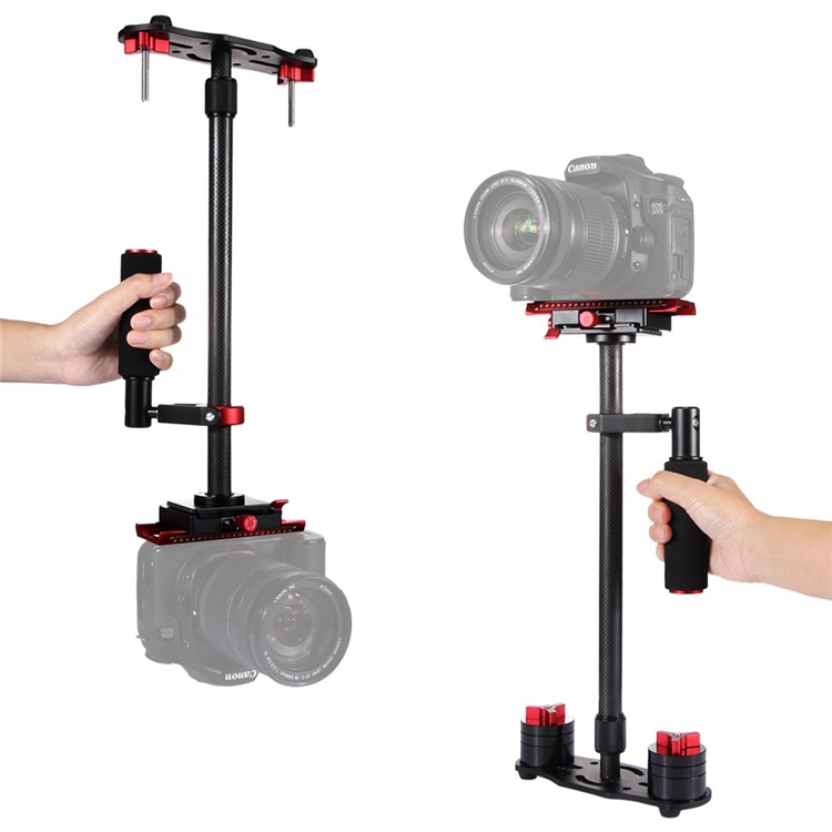 PULUZ S60T Adjustable 38.5-61cm Handheld Stabilizer Steadicam for DSLR Cameras DV Cameras - Red-14