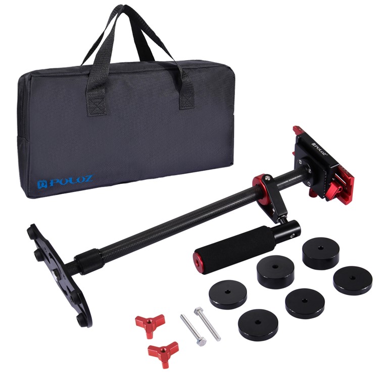 PULUZ S60T Adjustable 38.5-61cm Handheld Stabilizer Steadicam for DSLR Cameras DV Cameras - Red-15