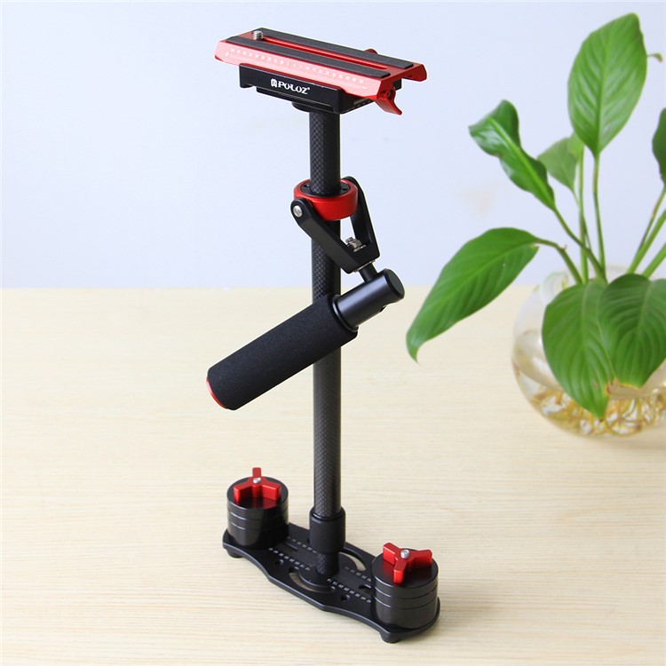 PULUZ S60T Adjustable 38.5-61cm Handheld Stabilizer Steadicam for DSLR Cameras DV Cameras - Red-17