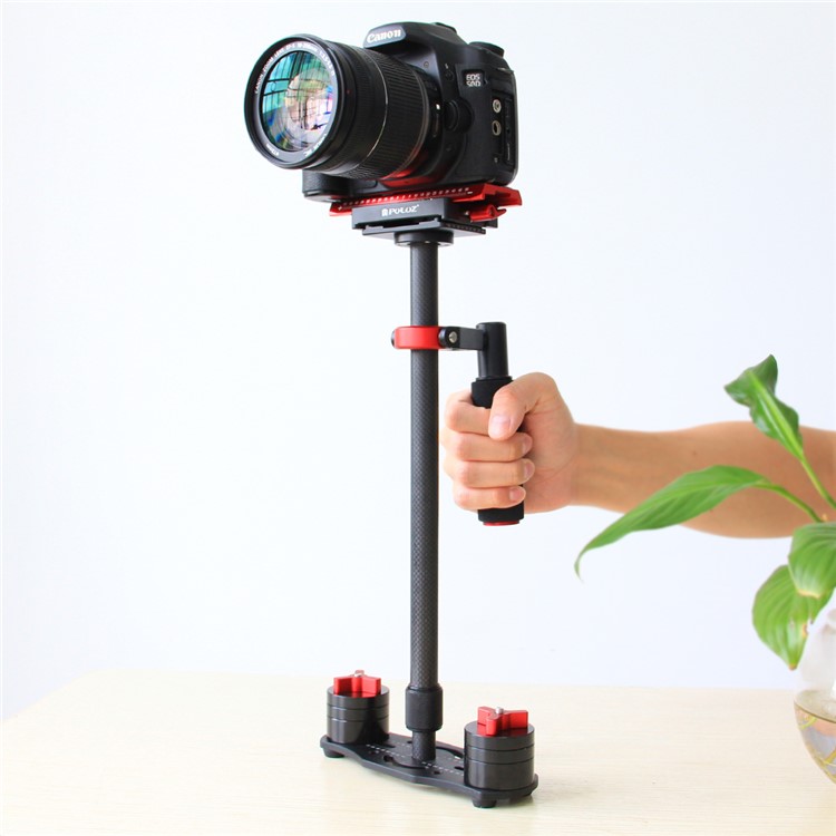PULUZ S60T Adjustable 38.5-61cm Handheld Stabilizer Steadicam for DSLR Cameras DV Cameras - Red-19