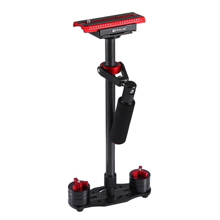 PULUZ S60T Adjustable 38.5-61cm Handheld Stabilizer Steadicam for DSLR Cameras DV Cameras - Red-2