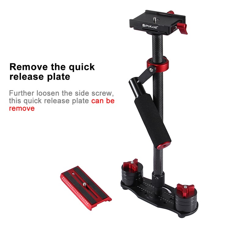 PULUZ S60T Adjustable 38.5-61cm Handheld Stabilizer Steadicam for DSLR Cameras DV Cameras - Red-5