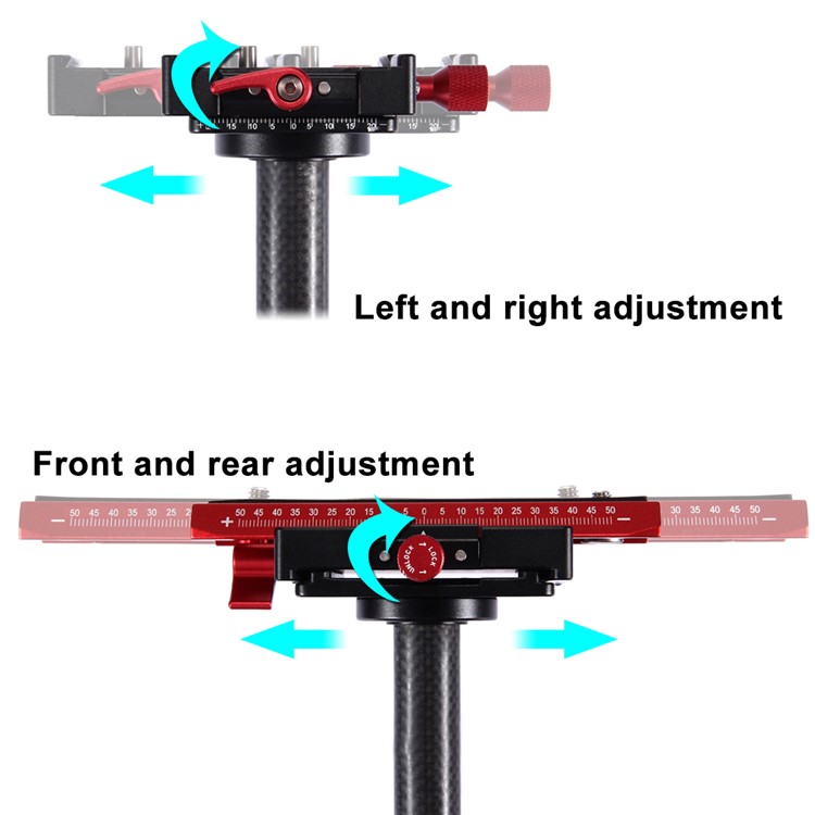 PULUZ S60T Adjustable 38.5-61cm Handheld Stabilizer Steadicam for DSLR Cameras DV Cameras - Red-7