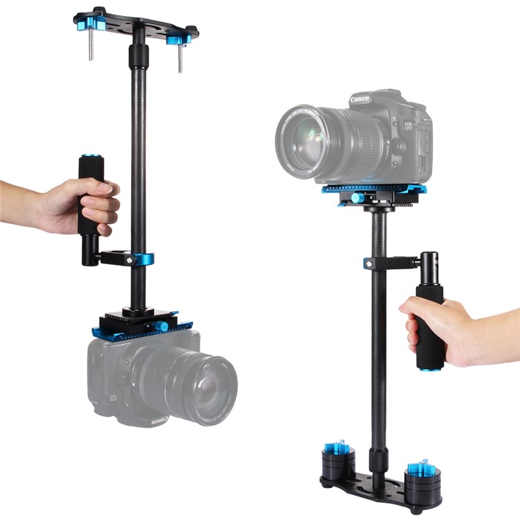 PULUZ S60T 38.5-61cm Carbon Fiber Adjustable Handheld Stabilizer for DSLR Cameras DV Cameras - Blue-14