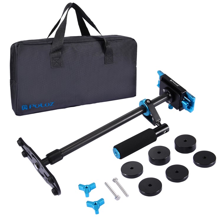 PULUZ S60T 38.5-61cm Carbon Fiber Adjustable Handheld Stabilizer for DSLR Cameras DV Cameras - Blue-15