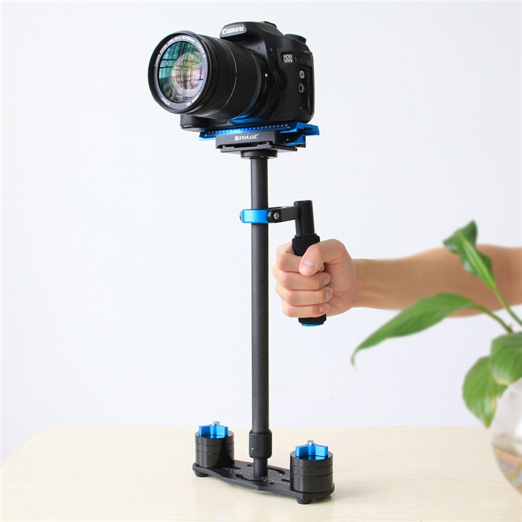 PULUZ S60T 38.5-61cm Carbon Fiber Adjustable Handheld Stabilizer for DSLR Cameras DV Cameras - Blue-19