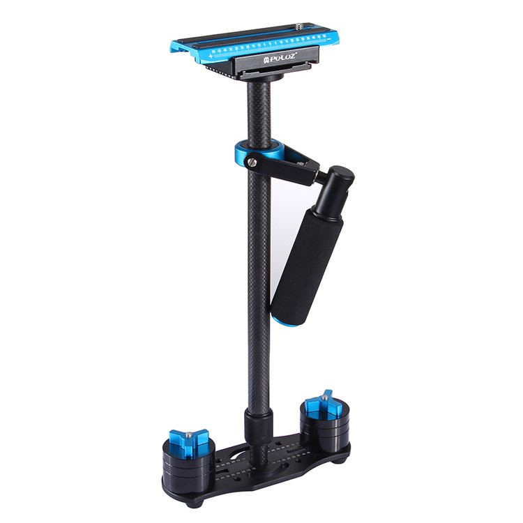 PULUZ S60T 38.5-61cm Carbon Fiber Adjustable Handheld Stabilizer for DSLR Cameras DV Cameras - Blue-2