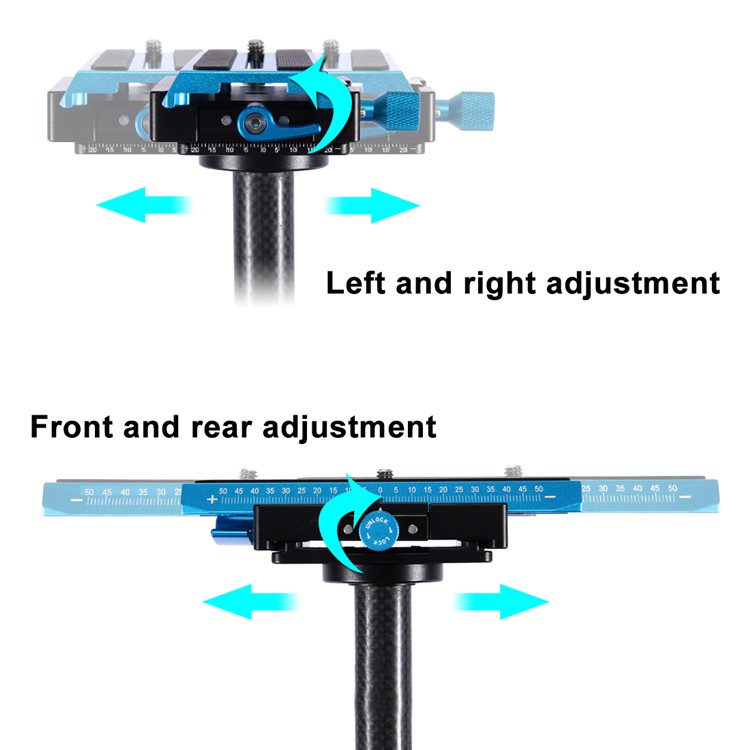 PULUZ S60T 38.5-61cm Carbon Fiber Adjustable Handheld Stabilizer for DSLR Cameras DV Cameras - Blue-7