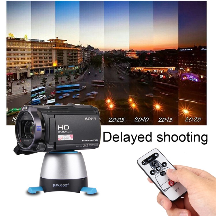 PULUZ PU360 Electronic 360 Degree Rotation Panoramic Tripod Head with Remote Controller - Blue-12