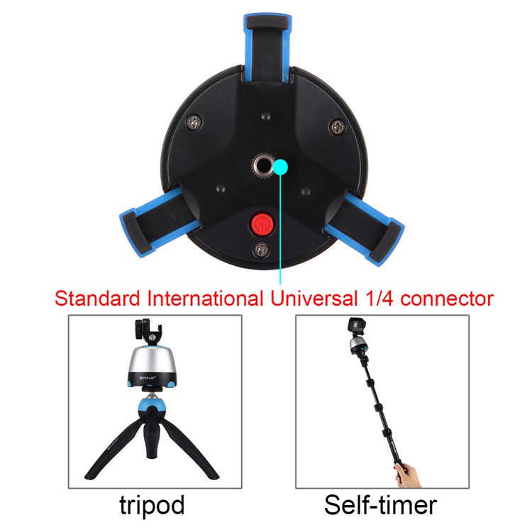 PULUZ PU360 Electronic 360 Degree Rotation Panoramic Tripod Head with Remote Controller - Blue-7