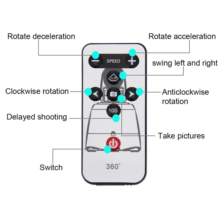 PULUZ PU360 Electronic 360 Degree Rotation Panoramic Tripod Head with Remote Controller - Blue-8