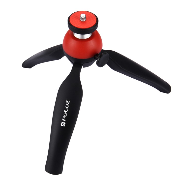 PULUZ PU361 Mini Tripod Stand Portable Travel Tripod with 360° Ball Head - Red-3