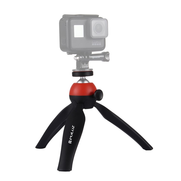 PULUZ PU361 Mini Tripod Stand Portable Travel Tripod with 360° Ball Head - Red-5