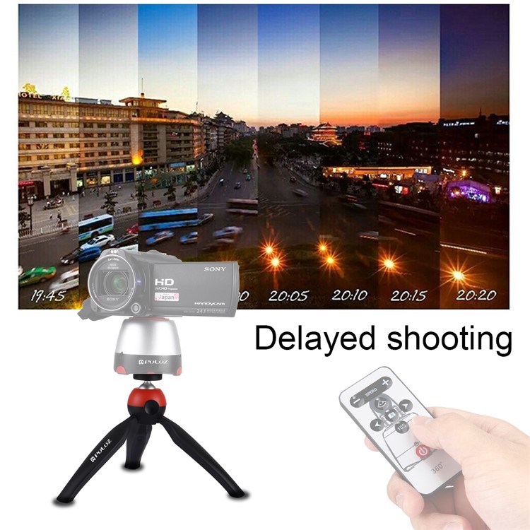 PULUZ PU361 Mini Tripod Stand Portable Travel Tripod with 360° Ball Head - Red-8