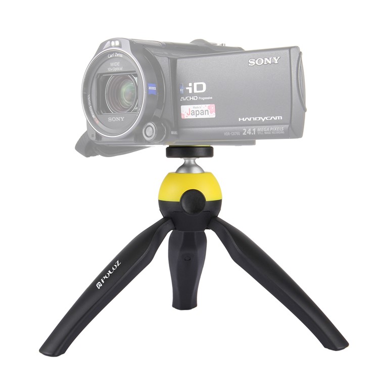 PULUZ PU361 Portable Flexible Pocket Mini Camera Grip Stand with 360 Degree Ball Head - Yellow-1