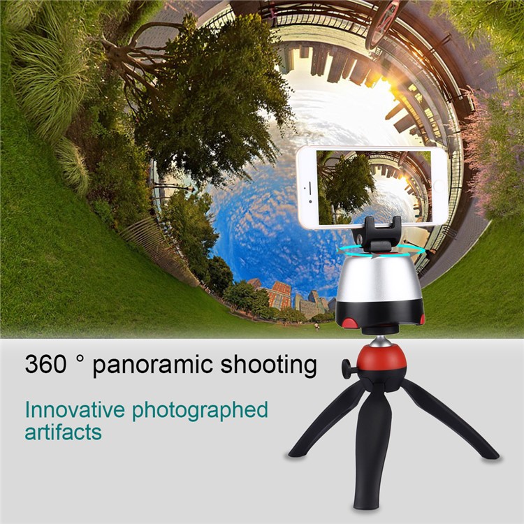 Montagem de Tripé Panorâmica Eletrônica PU362 Rotário Eletrônico Com Controlador Remoto Para Telefones, GoPro, DSLR Câmeras - Vermelho-14