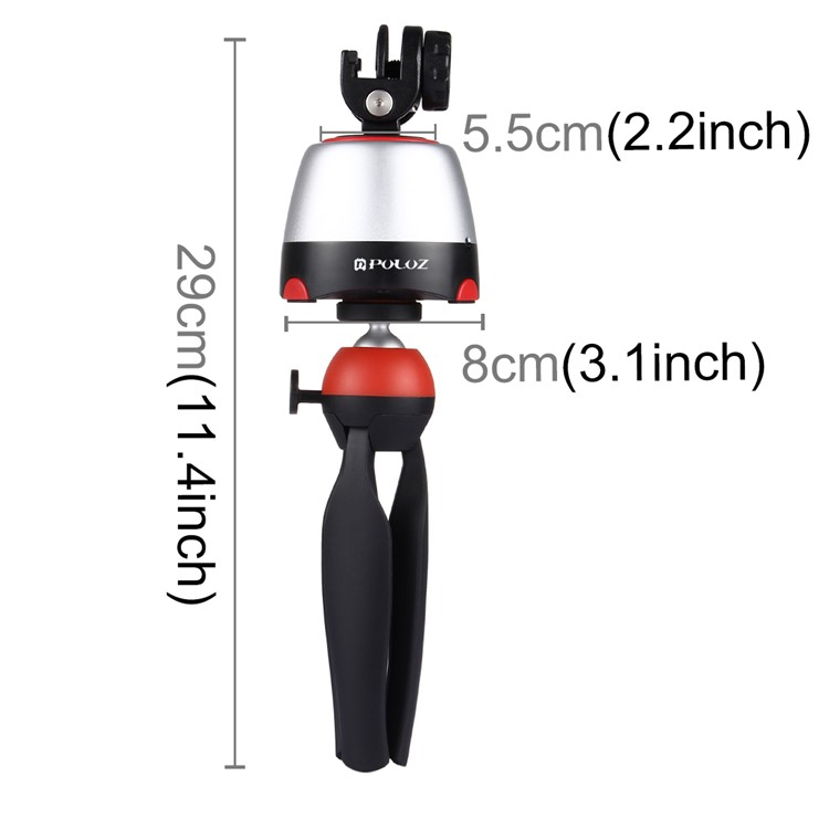 PULUZ PU362 Electronic Rotary Panoramic Tripod Mount with Remote Controller for Phones, GoPro, DSLR Cameras - Red-4