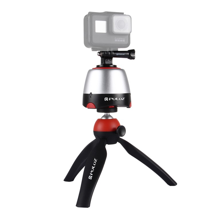 Montagem de Tripé Panorâmica Eletrônica PU362 Rotário Eletrônico Com Controlador Remoto Para Telefones, GoPro, DSLR Câmeras - Vermelho-5