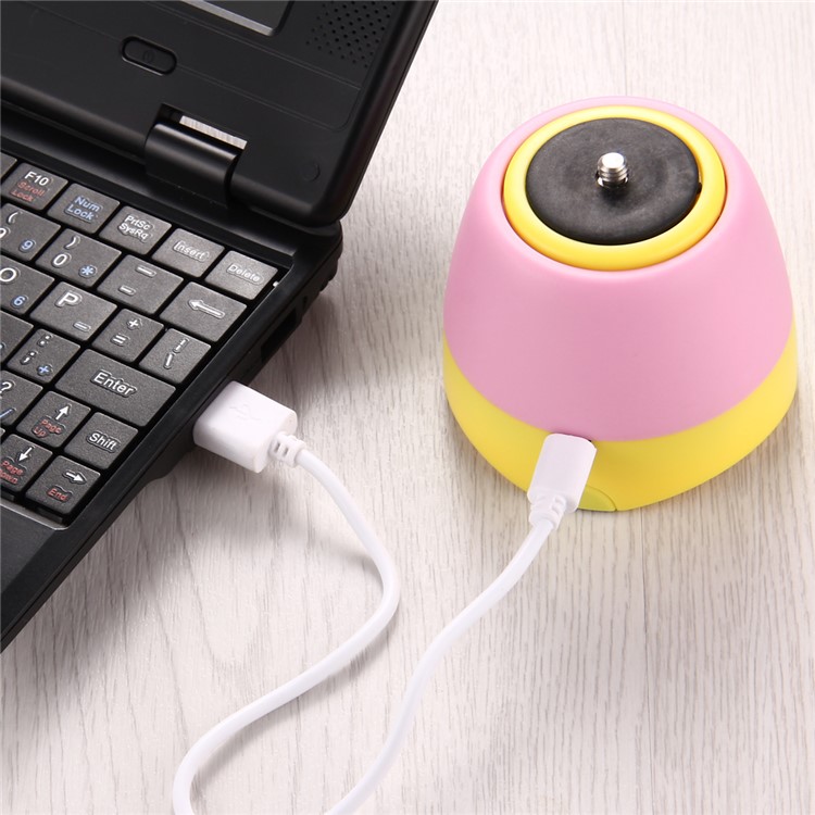 PULUZ PU362 Electronic Panoramic Tripod Stand with Remote Controller for Phones, GoPro, DSLR Cameras - Pink + Yellow-10