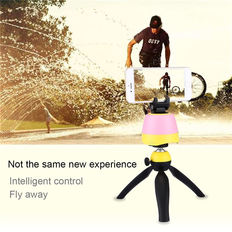 PULUZ PU362 Electronic Panoramic Tripod Stand with Remote Controller for Phones, GoPro, DSLR Cameras - Pink + Yellow-13