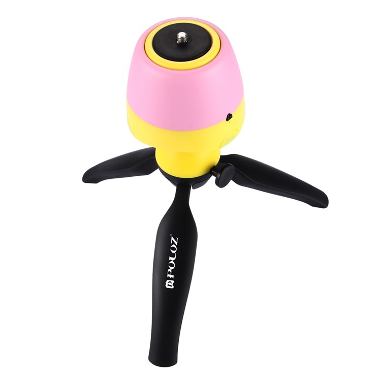 PULUZ PU362 Electronic Panoramic Tripod Stand with Remote Controller for Phones, GoPro, DSLR Cameras - Pink + Yellow-3