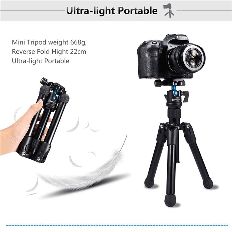 PULUZ PU3001 Mini Microspur Fotos Magnesiumlegierung Stativhalterung Für DSLR Und Digitalkameras - Schwarz-6