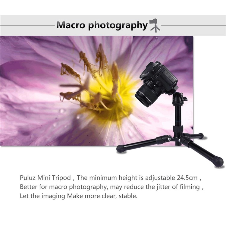 PULUZ PU3001 Mini Microspur Fotos Magnesiumlegierung Stativhalterung Für DSLR Und Digitalkameras - Schwarz-8