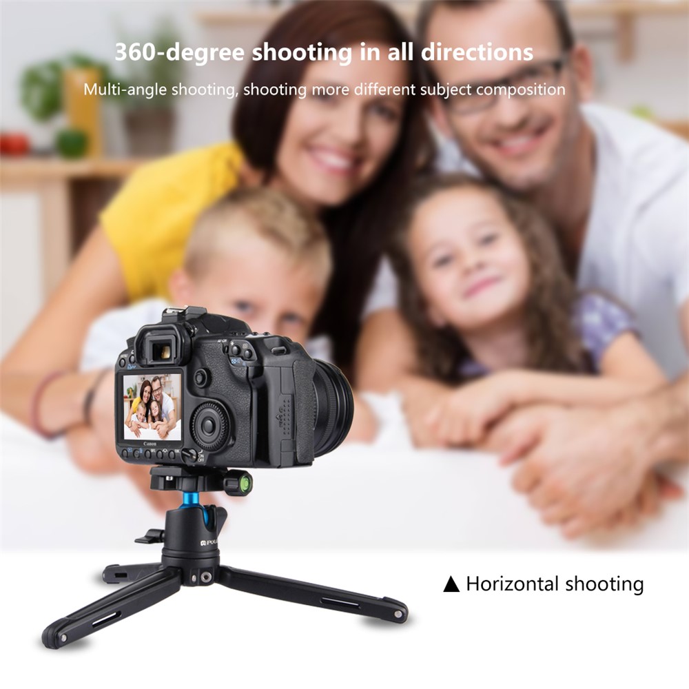 PULUZ PU3002 Mini Metal Desktop Tripod Mount with Adjustable Height for DSLR and Digital Cameras - Black-10
