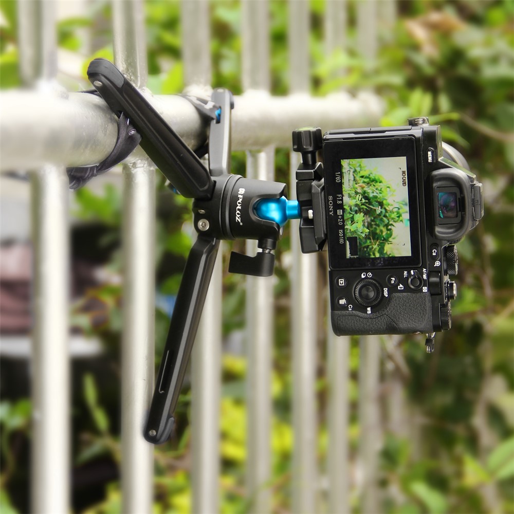PULUZ PU3002 Mini Metal Desktop Tripod Mount with Adjustable Height for DSLR and Digital Cameras - Black-16
