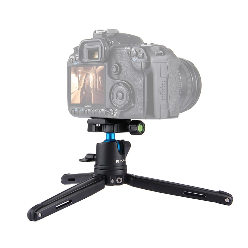 PULUZ PU3002 Mini Metal Desktop Tripod Mount with Adjustable Height for DSLR and Digital Cameras - Black-3