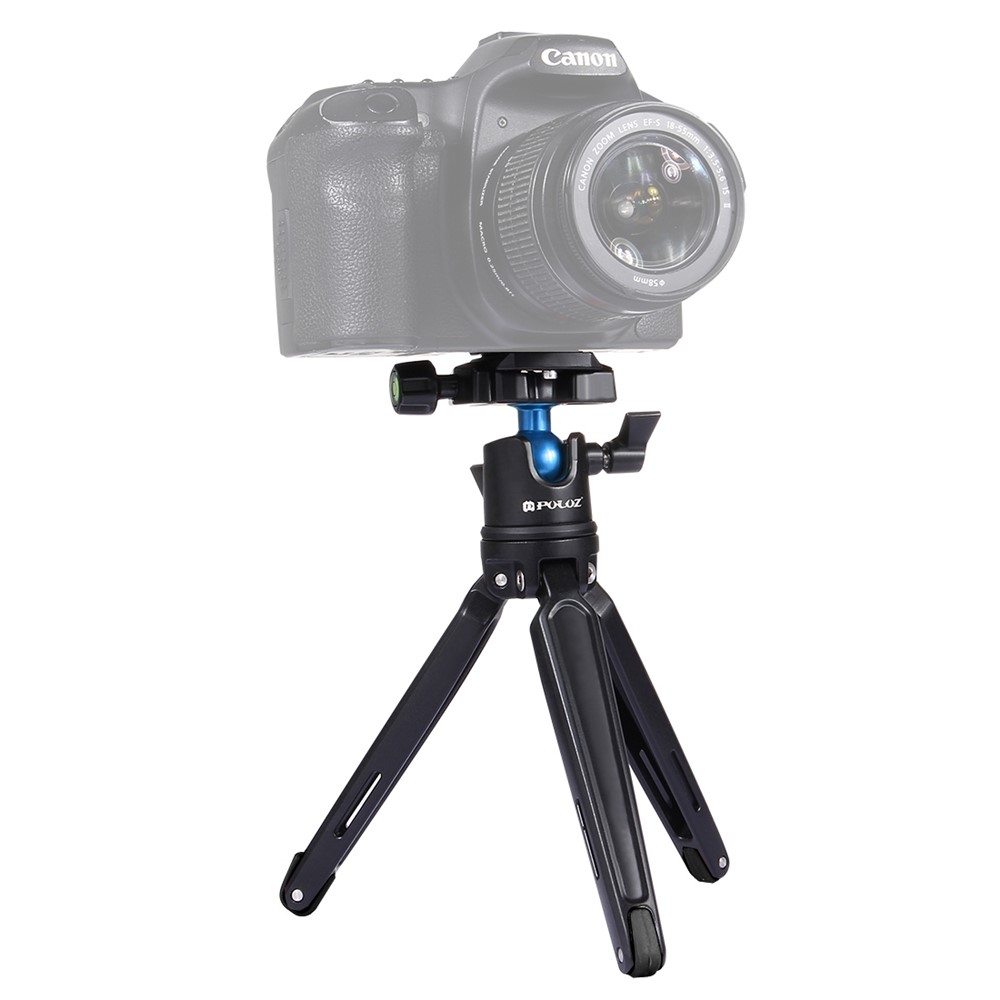 PULUZ PU3002 Mini Metal Desktop Tripod Mount with Adjustable Height for DSLR and Digital Cameras - Black-4