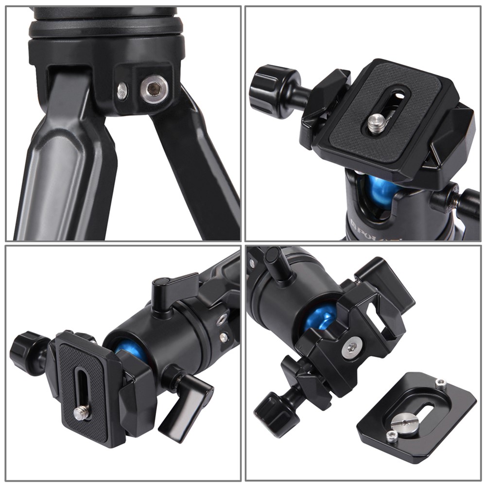 PULUZ PU3002 Mini Metal Desktop Tripod Mount with Adjustable Height for DSLR and Digital Cameras - Black-5