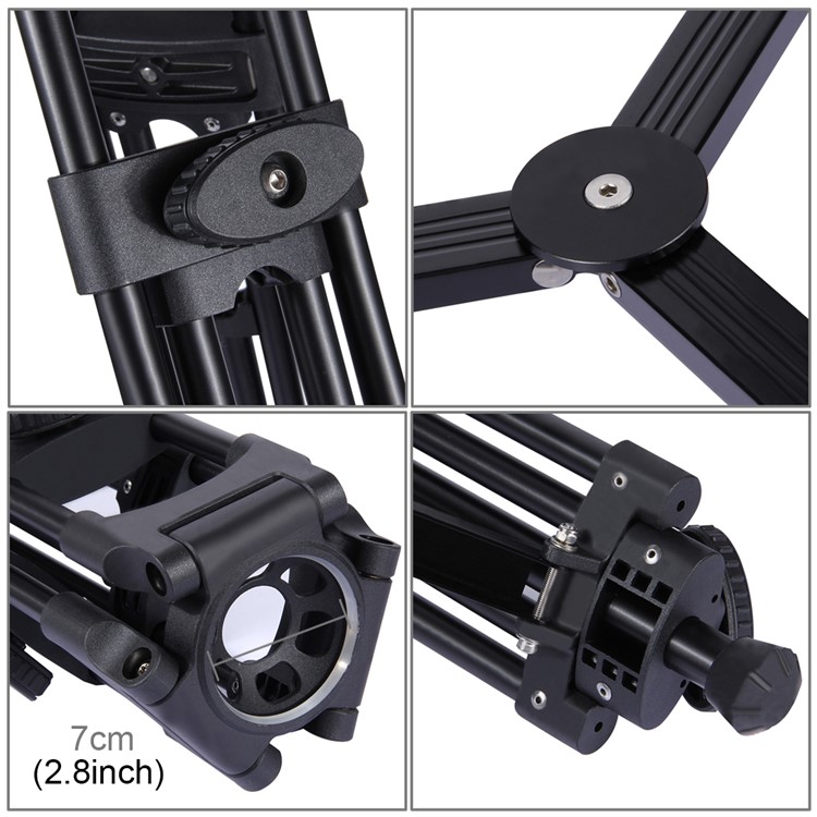 PULUZ PU3003 Professional Heavy Duty Video Camcorder Aluminum Alloy Tripod for DSLR / Digital Cameras - Black-7