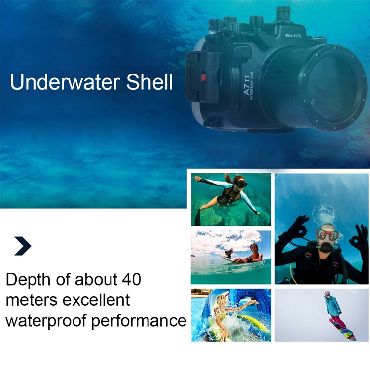 PULUZ Pu7004 40m Underwater Waterproof Diving Case Camera Housing for Sony A7 II / A7R II / A7S II Cameras - Black-10