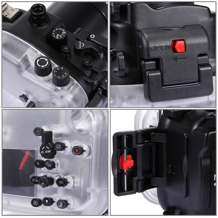 PULUZ Pu7004 40m Underwater Waterproof Diving Case Camera Housing for Sony A7 II / A7R II / A7S II Cameras - Black-6