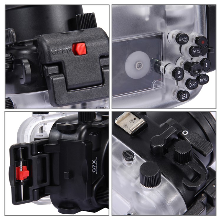 PULUZ Pu7007 for Canon G7 X Camera 40m Diving Housing Underwater Waterproof Case - Black-6