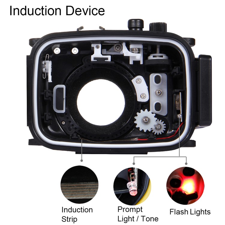 PULUZ Pu7008 for Canon G7 X Mark II Camera 40m Underwater Waterproof Case Diving Housing - Black-8