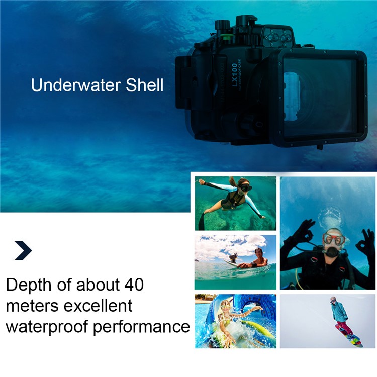 PULUZ Pu7009 40m Underwater Camera Waterproof Housing Case for Panasonic LUMIX DMC-LX100 - Black-10