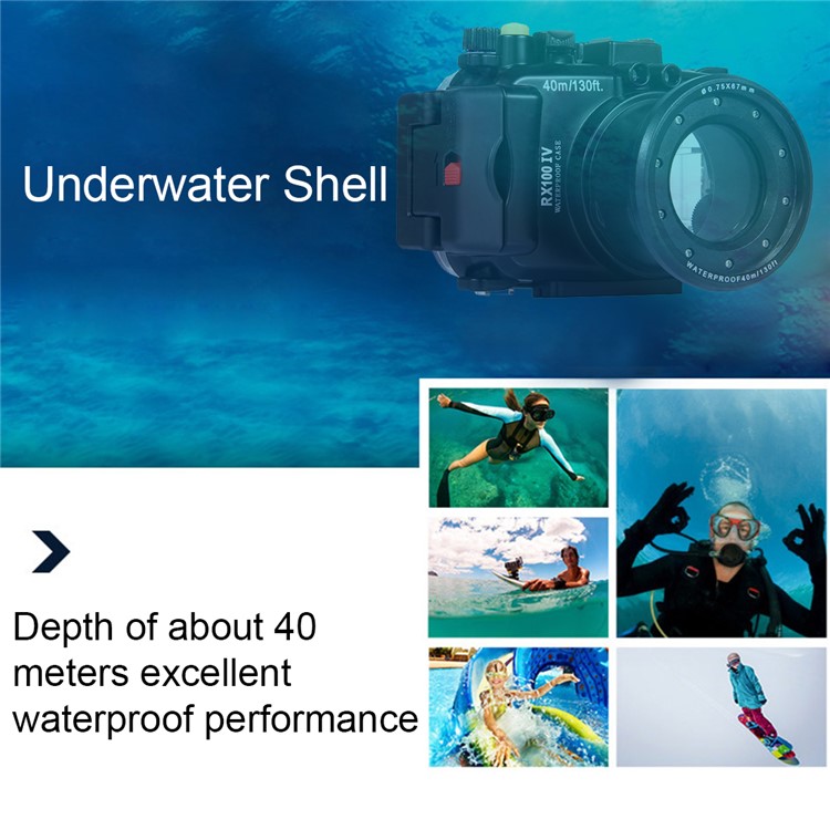 PULUZ Pu7006 40m Underwater Waterproof Diving Camera Housing Case for Sony RX100 IV Camera - Black-11