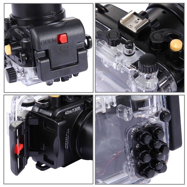 PULUZ Pu7006 40m Underwater Waterproof Diving Camera Housing Case for Sony RX100 IV Camera - Black-6