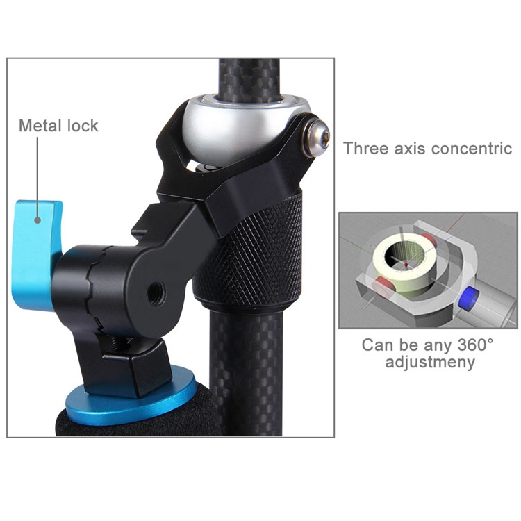 PULUZ P40T Carbon Fiber Handheld Stabilizer Steadicam for DSLR & DV Digital Video & Cameras-11