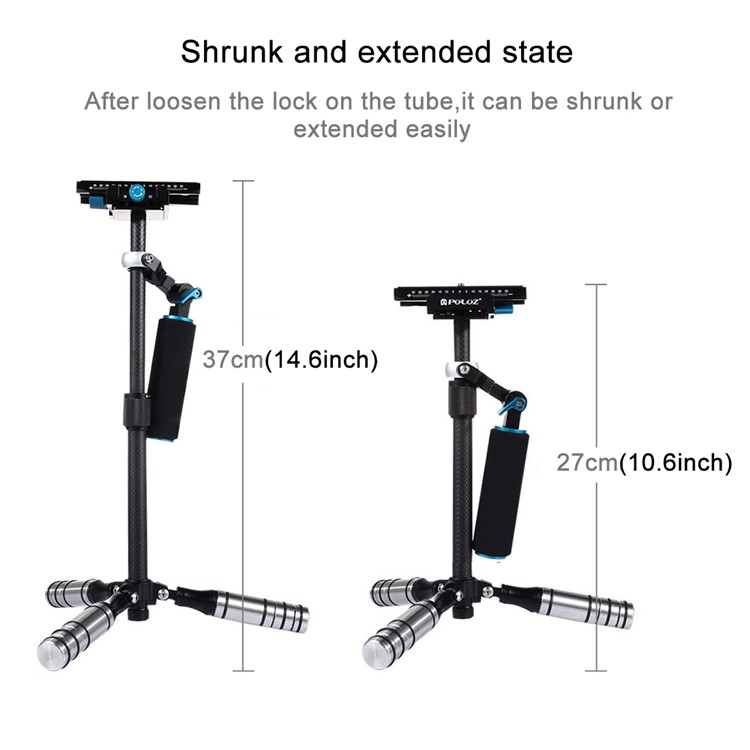 PULUZ P40T Carbon Fiber Handheld Stabilizer Steadicam for DSLR & DV Digital Video & Cameras-4