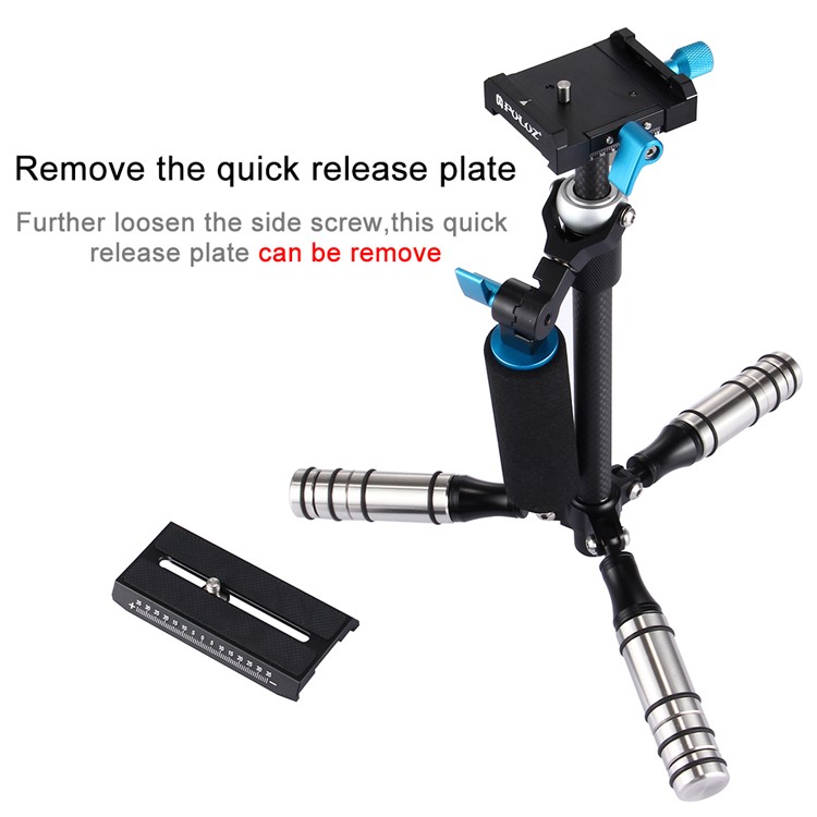 PULUZ P40T Carbon Fiber Handheld Stabilizer Steadicam for DSLR & DV Digital Video & Cameras-6