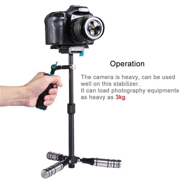 PULUZ P40T Carbon Fiber Handheld Stabilizer Steadicam for DSLR & DV Digital Video & Cameras-7