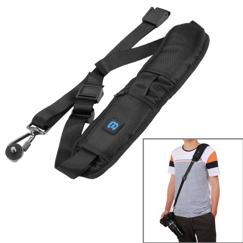 PULUZ Anti-Slip Nylon Quick Release Soft Pad Single Shoulder Camera Strap with Metal Hook for SLR / DSLR Cameras-1